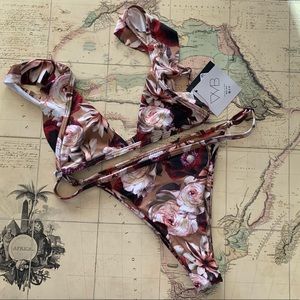 NWT VYB 2 piece swimsuit floral bikini xs/s